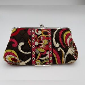 Vera Bradley Puccini quilted double kiss lock clutch wallet